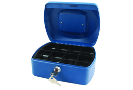 Q-Connect Cash Box 8 Inch Blue KF02623