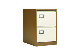Jemini 2 Drawer Filing Cabinet Lockable 470x622x711mm Coffee/Cream KF03006