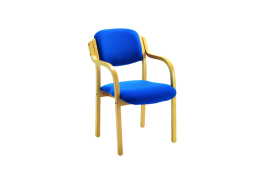 Jemini Wood Frame Chair with Arms 700x700x850mm Blue KF03514