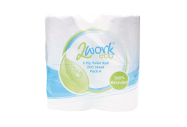 2Work Recycled 2-Ply Toilet Roll 200 Sheets (Pack of 36) KF03809