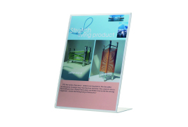 Q-Connect Slanted Sign Holder L-Shape A5 (Side loading, made from sturdy plastic) KF04178