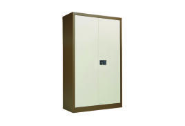 Jemini 2 Door Storage Cupboard Metal 420x960x1810mm Coffee/Cream KF08082