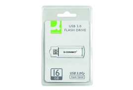 Q-Connect Silver/Black USB 3.0 Slider 16Gb Flash Drive 43202005 KF16369