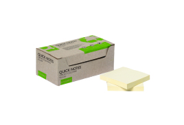 Q-Connect Recycled Notes 76x76mm Yellow (Pack of 12) KF17321
