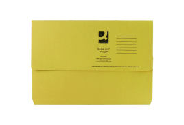 Q-Connect Document Wallet Foolscap Yellow (Pack of 50) KF23017