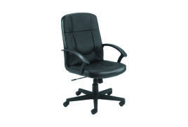 Jemini Thames High Back Executive Chair 620x700x1020-1115mm Leather Look Black KF50189