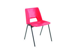 Jemini Stacking Chair 490x475x725mm Polypropylene Red KF74961