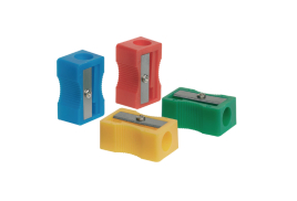 Q-Connect Plastic Pencil Sharpener Single Hole Assorted (Pack of 10) KF76992