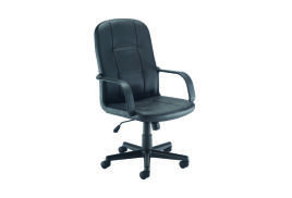 Jemini Jack 2 Executive Swivel Chair with Fixed Arms 620x600x1020-1135mm Polyurethane Black KF79887