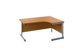 First Radial Right Hand Desk 1600x1200x730mm Nova Oak/Silver KF803058