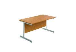 First Rectangular Cantilever Desk 1200x800x730mm Nova Oak/White KF803355
