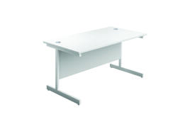 First Rectangular Cantilever Desk 1400x800x730mm White/White KF803423