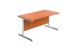 First Rectangular Cantilever Desk 1600x800x730mm Beech/White KF803461