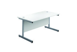 First Rectangular Cantilever Desk 1800x800x730mm White/Silver KF803515
