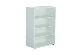 First 3 Shelf Wooden Bookcase 800x450x1200mm White KF803676
