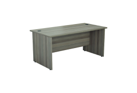 Jemini Rectangular Panel End Desk 1600x800x730mm Grey Oak KF804475