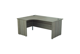 Jemini Radial Left Hand Desk Panel End 1600x1200x730mm Grey Oak KF805014