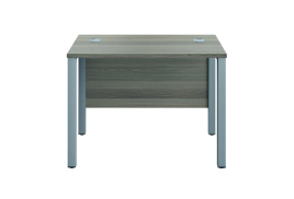 Jemini Rectangular Goal Post Desk 1000x600x730mm Grey Oak/Silver KF821366