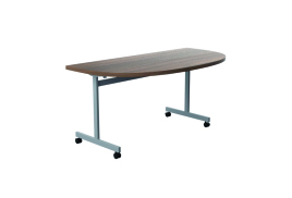 Jemini D-End Tilt Table 1600x800x720mm Dark Walnut/Silver KF822486