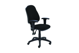 First Calypso Operator Chair with Adjustable Arms 640x640x985-1175mm Black KF822875