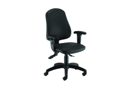 First Calypso Operator Chair with Adjustable Arms 640x640x990-1160mm Lumbar Polyurethane KF822929