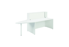 Jemini Reception Unit with Extension 2400x890x1165mm White KF839537