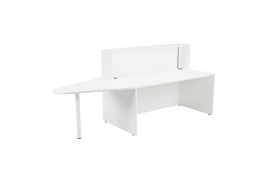 Jemini Reception Unit with Extension 2600x890x1165mm White KF839540