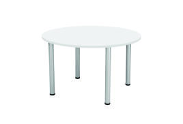 Jemini Circular Meeting Table 1200x1200x730mm White KF840188