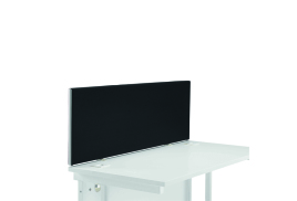 Jemini Straight Mounted Desk Screen 1400x25x400mm Black with White Trim KF90502