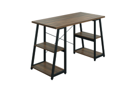 Jemini Soho Desk 4 Angled Shelves 1300x600x770mm Dark Walnut/Black SD05BKDW