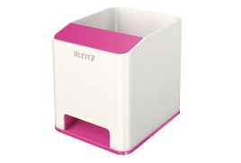 Leitz WOW Sound Booster Pen Holder White/Pink 53631023