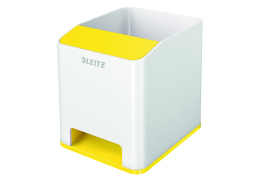 Leitz WOW Sound Pen Holder Dual Colour White/Yellow 53631016