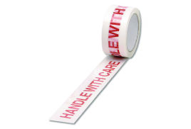 Polypropylene Tape Printed Handle With Care 50mmx66m White Red (Pack of 6) 70581500