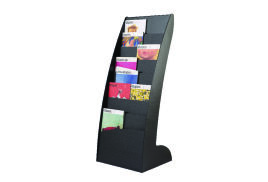 Fast Paper Black Curved Literature Display (Floor standing display with 8 compartments)  285.01