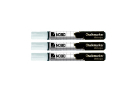 Nobo Chalk Marker White (Pack of 3) 34438398
