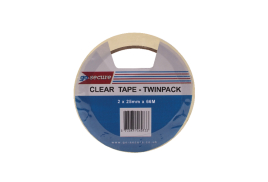 GoSecure Twin Pack Tape 25mmx66m Clear (Pack of 6) PB02305
