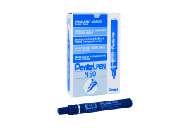 Pentel N50 Permanent Bullet Marker Broad Blue (Pack of 12) N50-C