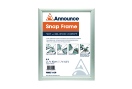 Announce A3 Snap Frame (25mm anodised aluminium frame, Wall fixings included) PHT01809