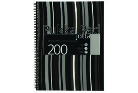 Pukka Pad Stripes Polypropylene Wirebound Jotta Notebook 200 Pages A4 Black (Pack of 3) JP018