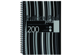 Pukka Pad Stripes Polypropylene Wirebound Jotta Notebook 200 Pages A5 Black (Pack of 3) JP021