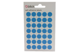 Blick Coloured Labels in Bags Round 13mm Dia 140 Per Bag Blue (Pack of 2800) RS003953