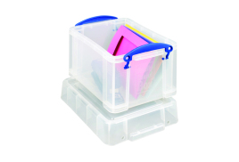 Really Useful 3L Plastic Storage Box With Lid 245x180x160mm Clear 3C