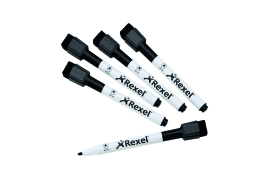 Rexel Magnet Dry Erase Markers Black (Pack of 6) 2104184