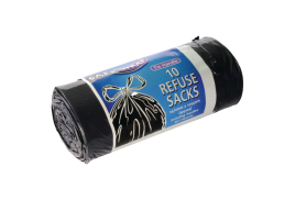 Safewrap Tie Handle Refuse Sacks on a Roll Black (Pack of 40) 0447