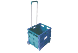Folding Container Trolley Blue /Green 356684