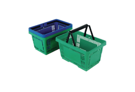 Plastic Shopping Basket Green (Pack of 12) 370767
