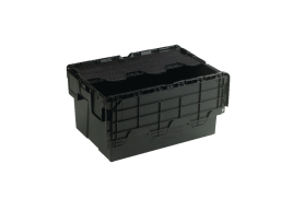 Attached Lid Container 54L Black 375814