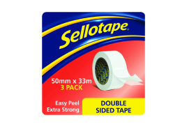 Sellotape Double Sided Tape 50mmx33m (Pack of 3) 1447054