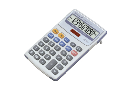 Sharp White and Grey 10-Digit Semi-Desktop Calculator EL334FB