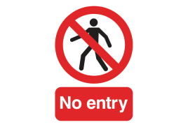Warning Sign No Entry A5 PVC ML01751R